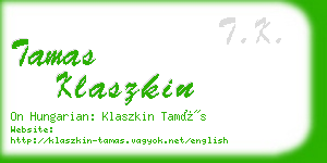 tamas klaszkin business card